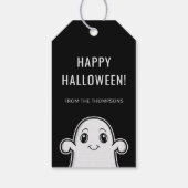 Étiquettes-cadeau Joli Halloween noir blanc (Dos)