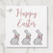 Étiquettes Cadeau Joli lapin rose Pâques (Devant)