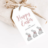 Étiquettes-cadeau Joli lapin rose Pâques