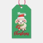 Étiquettes-cadeau Joli Noël mouton Ram Père Noël Fête de l'Écharpe (Dos)