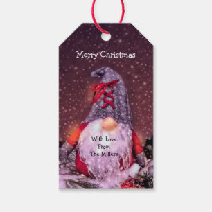 Étiquettes-cadeau Joli Noël Whimsical Gnome Holiday Tree