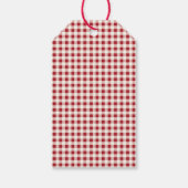 Étiquettes-cadeau Joli nœud à carreaux rouge et crème (Dos)