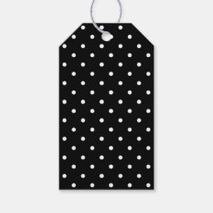 Étiquettes-cadeau Joli noir et blanc pois motif blanc