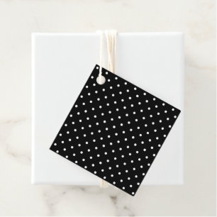 Étiquettes Cadeau Joli noir et blanc pois motif blanc