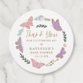 Étiquettes Cadeau Joli Pastel Butterflies Merci (Devant)