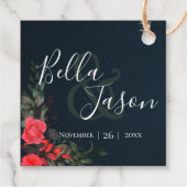 Étiquettes Cadeau Joli Peach Grey Floral Script Typographie Mariage (Dos)