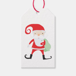 Étiquettes-cadeau Joli Père Noël avec sac