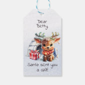 Étiquettes-cadeau Joli Père Noël Reindeer Snowflake personnalisé Noë (Dos)