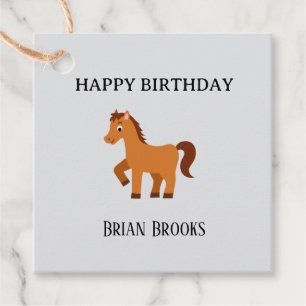 Étiquettes Cadeau Joli petit cheval nom personnalisé anniversaire