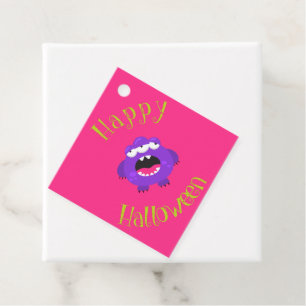 Étiquettes Cadeau Joli Petit Monstre Purple Halloween Party Favorise