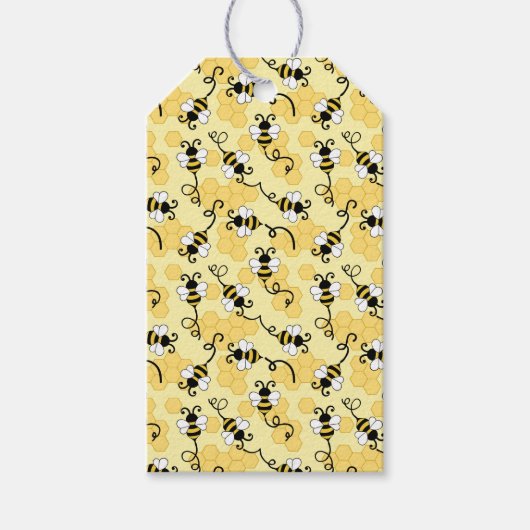 Étiquettes-cadeau Joli petit motif abeilles (Devant)
