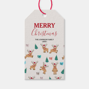 Étiquettes-cadeau Joli renne de Noël