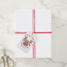 Joli renne de Noël Rouge Nom de script blanc