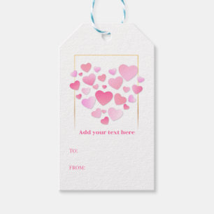 Étiquettes-cadeau Joli style cœurs roses Saint-Valentin romantique
