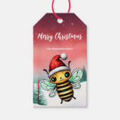Étiquettes-cadeau Jolie abeille au miel Père Noël fête de Noël Enfan (Devant)
