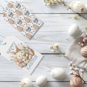 Étiquettes-cadeau Jolie aquarelle Bunny Pâques personnalisable