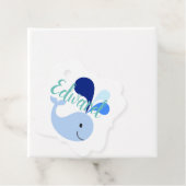 Étiquettes Cadeau Jolie Baleine Bleue (En situation)