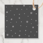 Étiquettes Cadeau Jolie Chalk Arbres de Noël Noir Blanc (Dos)