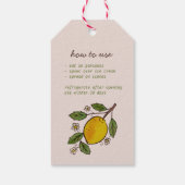 Étiquettes-cadeau Jolie Citrons fait maison Traitements Rustiques Pe (Dos)