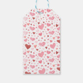 Étiquettes-cadeau Jolie Fête d'anniversaire de fille avec coeurs ros (Dos)