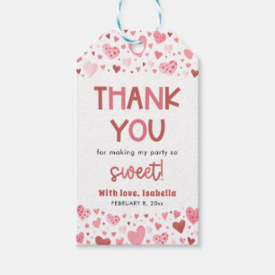 Étiquettes-cadeau Jolie Fille Anniversaire Saint Valentin Cœurs Rose