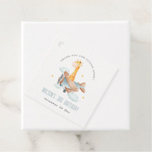 Étiquettes Cadeau Jolie Jaune Enfants Avion Étoiles Sky Giraffe Anni