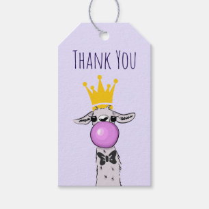 Étiquettes-cadeau Jolie Llama Illustration Merci
