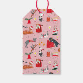 Étiquettes-cadeau Jolie Noël gris Chat rose (Dos)