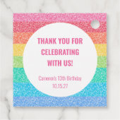 Étiquettes Cadeau Jolie Parties scintillant arc-en-ciel Personnalisé (Dos)