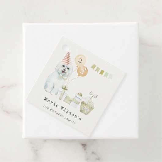 Étiquettes Cadeau Jolie Soirée Verte Rouille Chien Chien N'Importe Q (En situation)