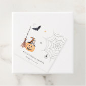 Étiquettes Cadeau Jolie Toile d'Araignée de Citrouille de Halloween  (En situation)