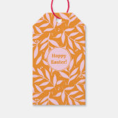 Étiquettes-cadeau Jolies branches pastel - orange et rose Pâques (Devant)