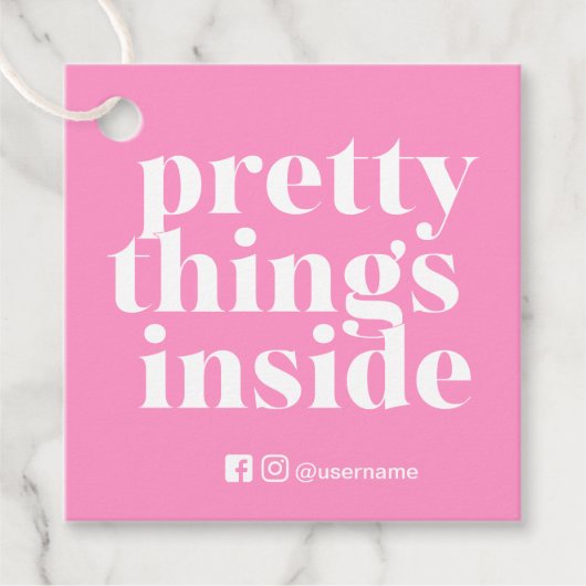 Étiquettes Cadeau Jolies choses à l'intérieur, Petites entreprises T (Devant)