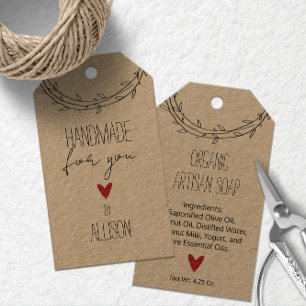 Étiquettes-cadeau 🎁 Jolies & Personnalisées "Fabriquées avec Amour