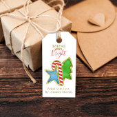 Étiquettes-cadeau Jolis biscuits de Noël dans une ambiance lumineuse