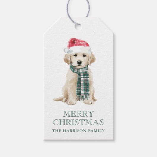 Étiquettes-cadeau Jolis chiens de Noël (Devant)