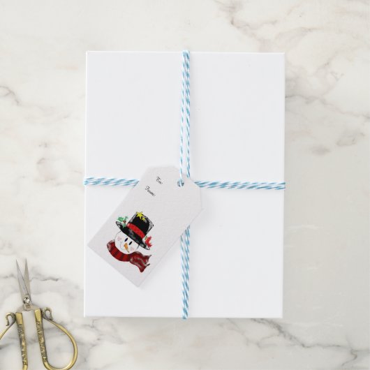 Étiquettes-cadeau Jolly Snowman (Avec de laficelle)