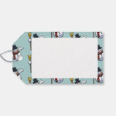 Étiquettes-cadeau Jolly Snowman Joyeux Noël Pixel Motif d'art (Dos (Horizontal))