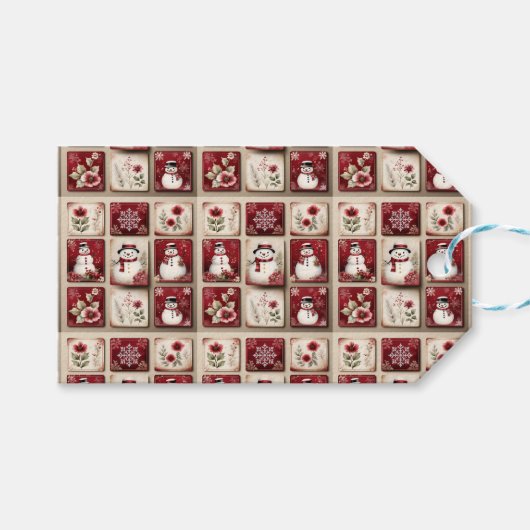 Étiquettes-cadeau Jolly Snowmen (Devant (Horizontal))