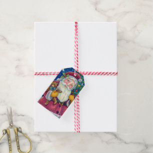 ÉTIQUETTES-CADEAU JOLLY ST NICK & NOUNOURS, VIEUX NOËL MODE