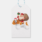 Étiquettes-cadeau Jote Père Noël équitation Cocker Spaniel Chien Noë (Dos)