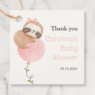 Étiquettes Cadeau Jote Sloth Baby Girl Baby shower