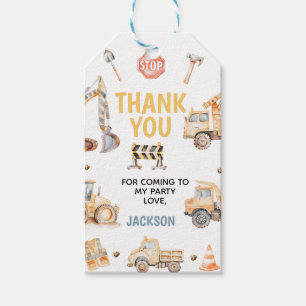 Étiquettes-cadeau Jote Yellow Boys Construction sale 3ème anniversai