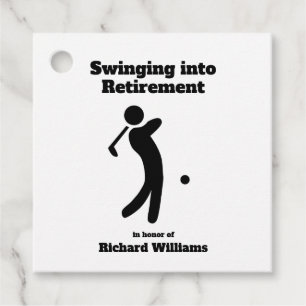 Étiquettes Cadeau Joueur de golf à la retraite basculant dans le mod