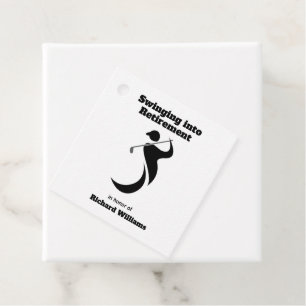 Étiquettes Cadeau Joueur de golf de la partie de retraite swing styl
