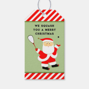 Étiquettes-cadeau Joueur de squash Noël
