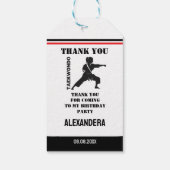 Étiquettes-cadeau Joueuse de Taekwondo, fille d'anniversaire, karaté (Dos)