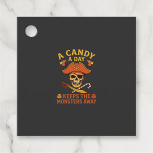 Étiquettes Cadeau Jour de bonbons Halloween Pirate Crâne Canne