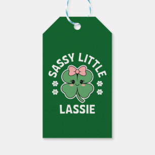 Étiquettes-cadeau Jour de la Saint Patrick Sassy Petite Lassie Enfan