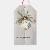 Étiquettes-cadeau Jour de Noël de la fenêtre rustique (Dos)